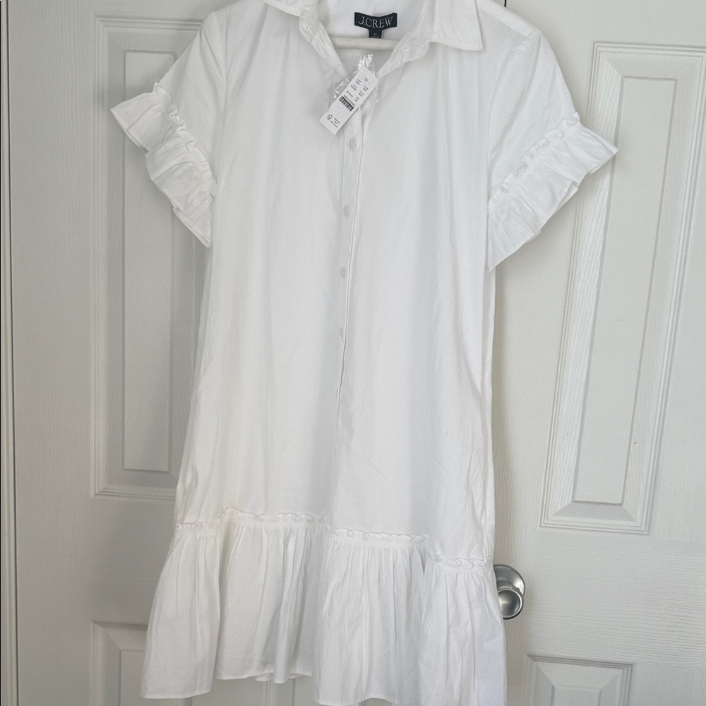 J. Crew White Ruffle Mini Dress - Picture 5 of 7